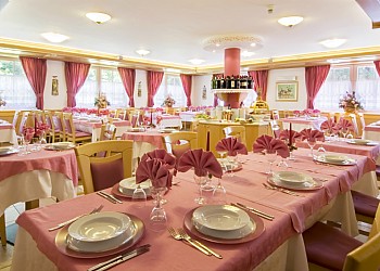 Hotel 3 stelle a Canazei (***) a Canazei. La cucina direttamente curata dallo chef gestore Antonio Leonetti, offre piatti tipici della tradizione Fassana, piatti nazionali ed internazionali. Buffèt a colazione e di verdure/insalate ai pasti. Un servizio cordiale e curato rende piacevole l'atmosfera.
