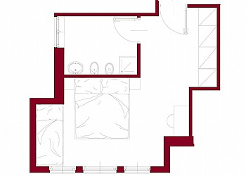 Hotel 3 stelle a Canazei (***) a Canazei. Planimetria camera quadrupla
